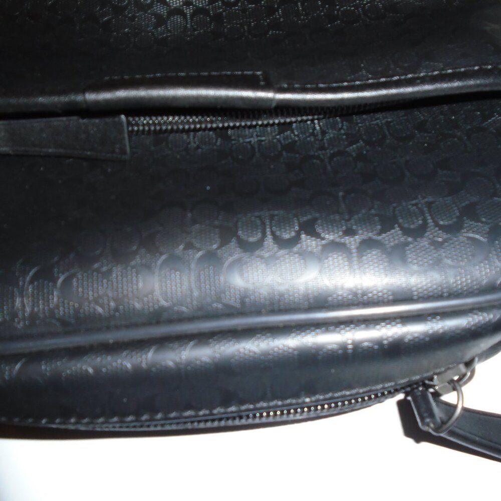 NEW COACH UNISEX SIGNATURE C LOGO BLACK GUNMETAL FLIGHT BAG PURSE TOTE F70848 - Picture 5 of 11